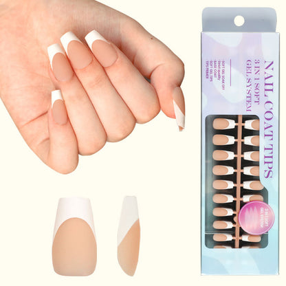 Vendas diretas da fábrica Manicure francesa pré-fabricada em promoção Unhas postiças fofas Peça de unha removível e usável Produto acabado no atacado ｜ 365 unhas