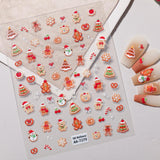 Original Christmas Nail Art Sticker 5D Embossed Three-dimensional Happy Christmas Elements DIY Nail Sticker Ornament AA