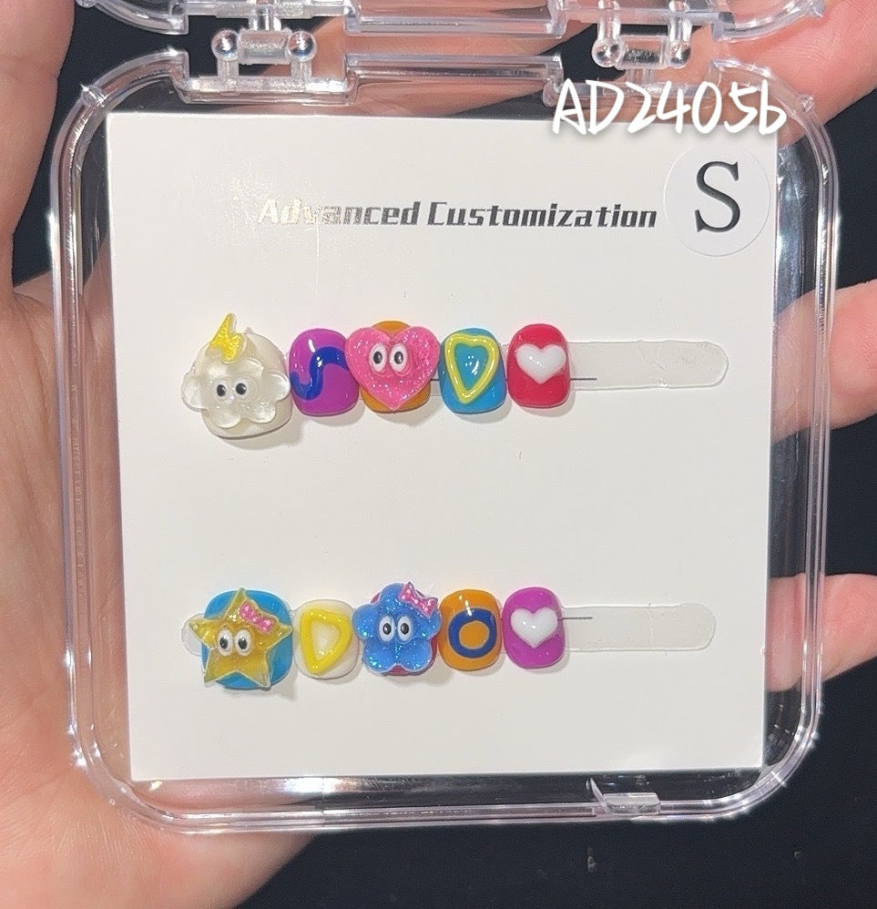 可愛迷你卡通兒童穿戴甲綜合盒