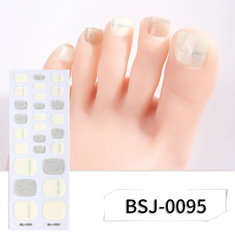 Semi-Cured Gel Nail Strips Glitter Pearl Gradient Sparkle Toe Design (MOQ=3)