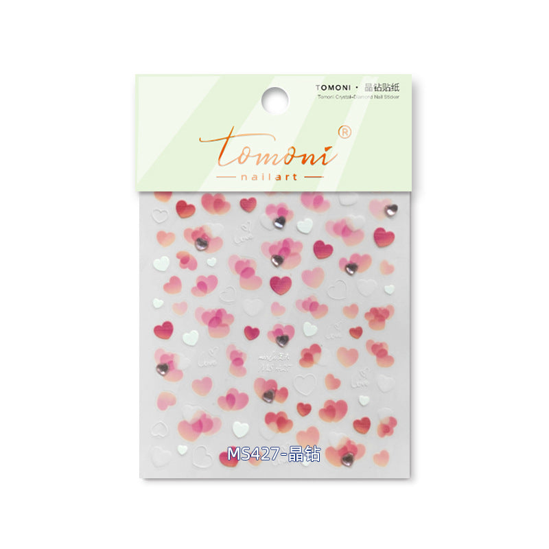 365nails: "Gradient Heart with Crystal Accent" – nail art stickers