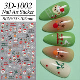Christmas Series Nail Art Sticker Flat Belt Adhesive Christmas Snowman Elk Nail Sticker Ornament 3D