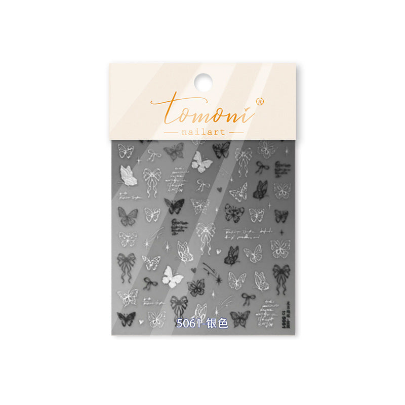 365nails: "gold foil butterfly & script luxury set" – Nail Art Stickers