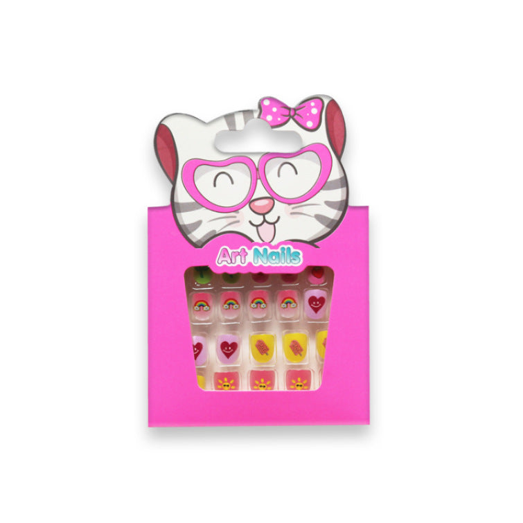 Kids press-on nails 24 nails cute special children's decoration show 3-6 years old