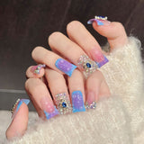 Fantasy Blue Gem Duckbill Press On Nails