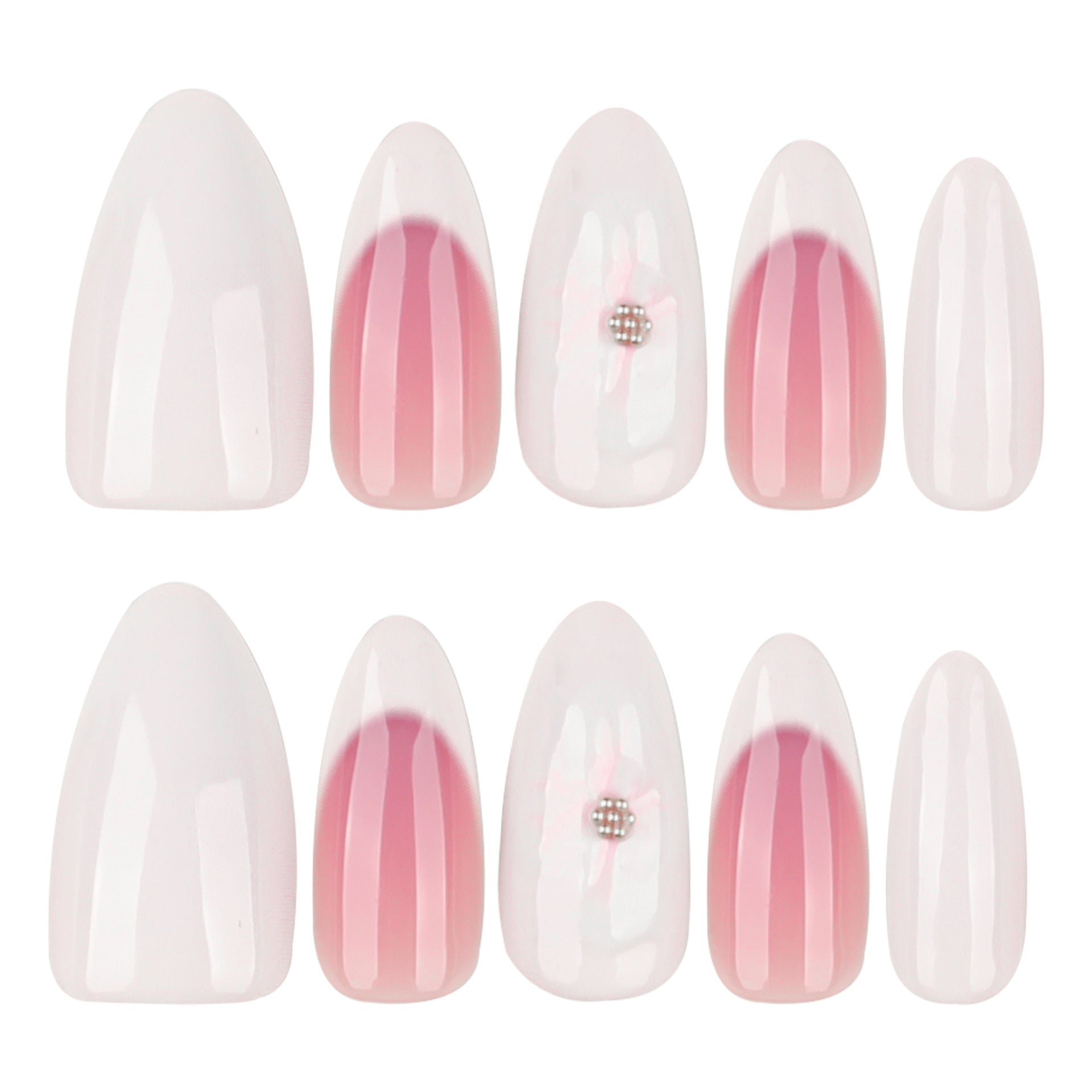 "Classic French & 3D Blossom" - Precision Crafted Press-On Nails