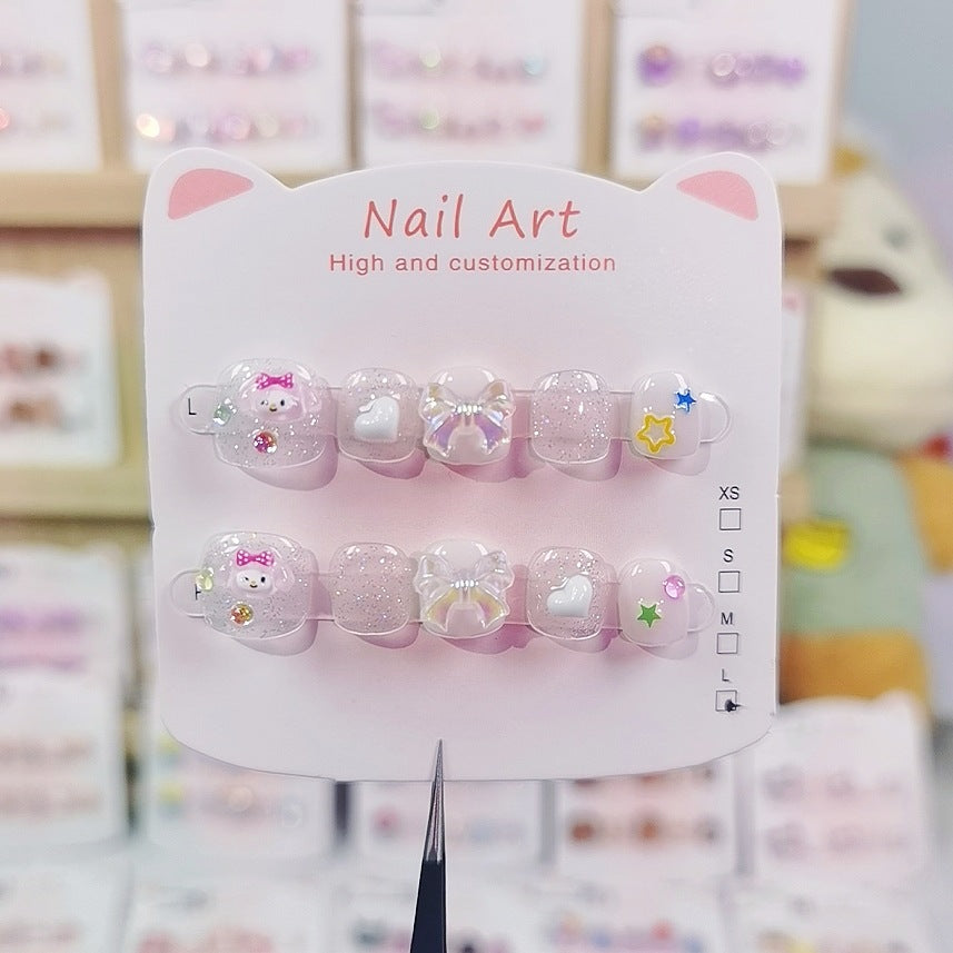 Little Melody Pastel Cute Kids Press On Nails Set