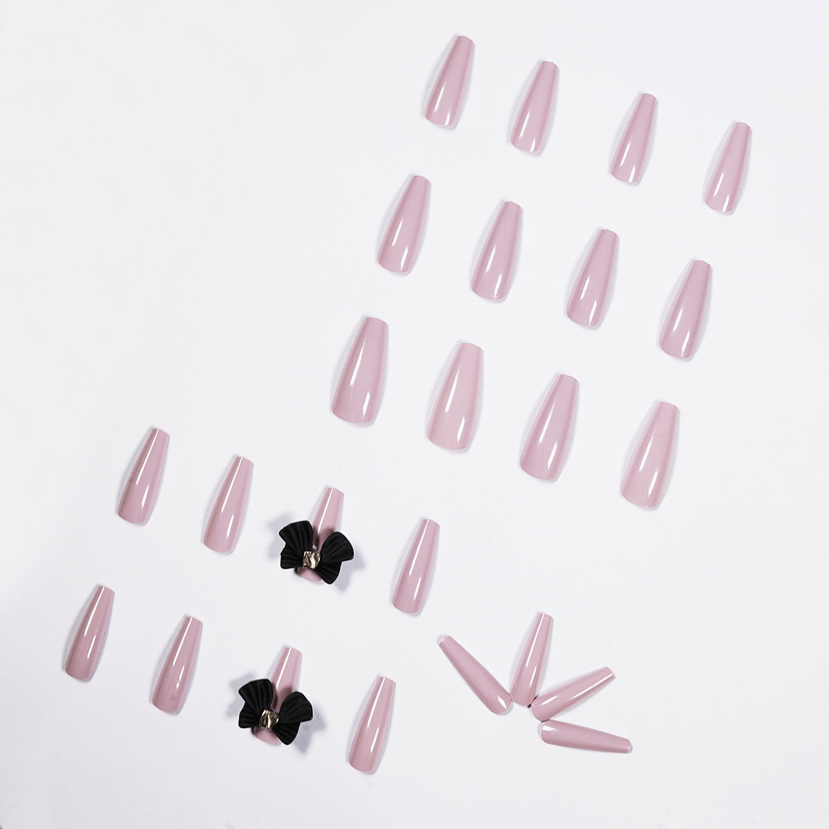 Long Ballet Wear Nail Finished Long Taro Purple Bow False Nail Nail Patch Nail Patch Removable｜365nails