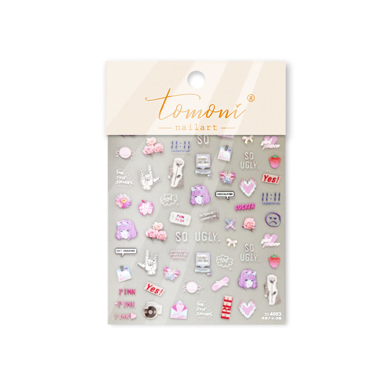 365nails: "Y2K Pink Anime" –Nail Art Stickers