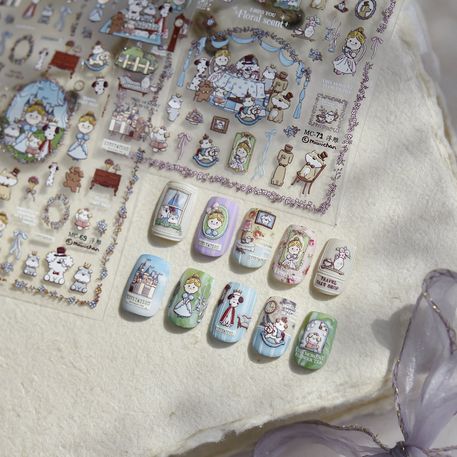 Miiichan Vintage Tea Party – 5D Embossed Cute Accent Set