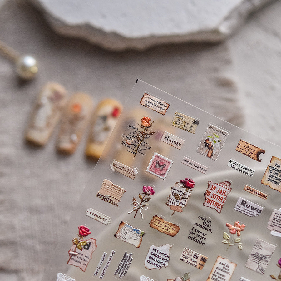 Vintage Teddy Bear Journal – Sweet Nostalgic Nail Art Stickers