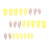 Uñas postizas con diseño de flor nude, sencillas, con diseño de almendra corta, color rosa, para manicura de celebridades de Internet, venta al por mayor | 365nails