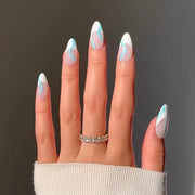 穿戴甲 成品甲貼 白色法式簡約風 假指甲 美甲批發｜365nails