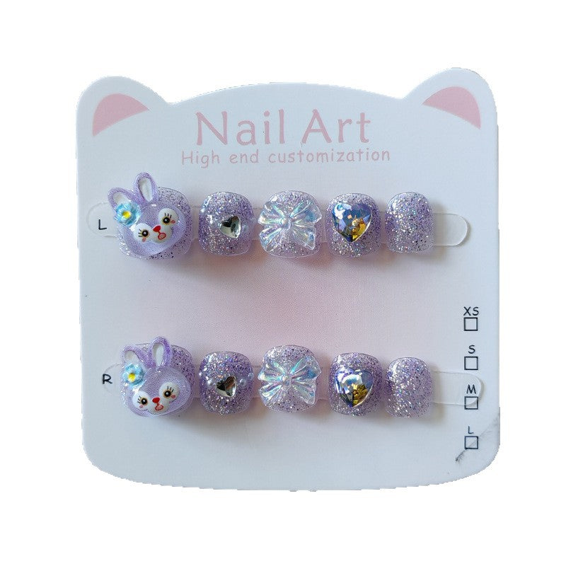 365nails: "stellalou sonhadora" – unhas postiças infantis artesanais curtas e redondas