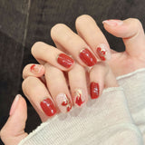 Red Gold Phoenix Inspired Elegant Press On Nails