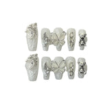 White Luxury Charm Press On Nails