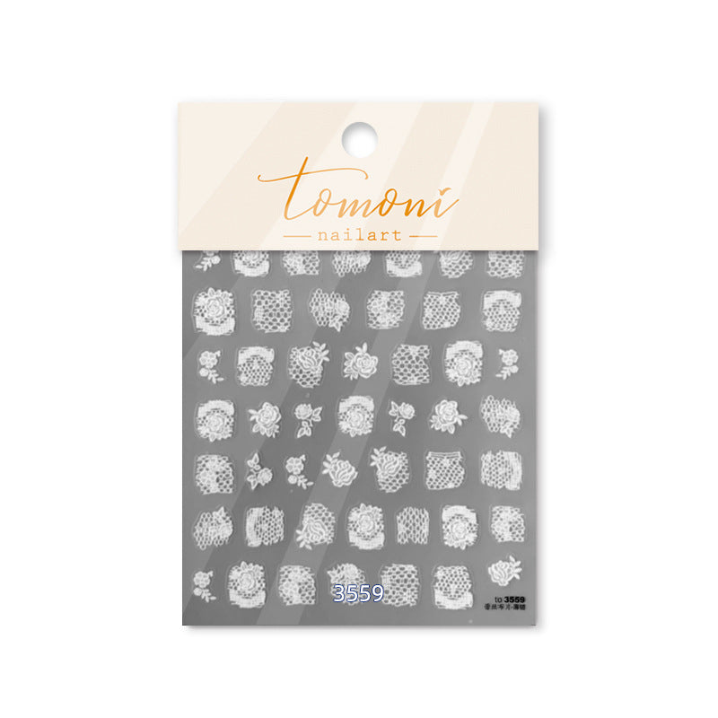 365nails: "레이스 로즈 & 스크립트" – 네일 아트 스티커