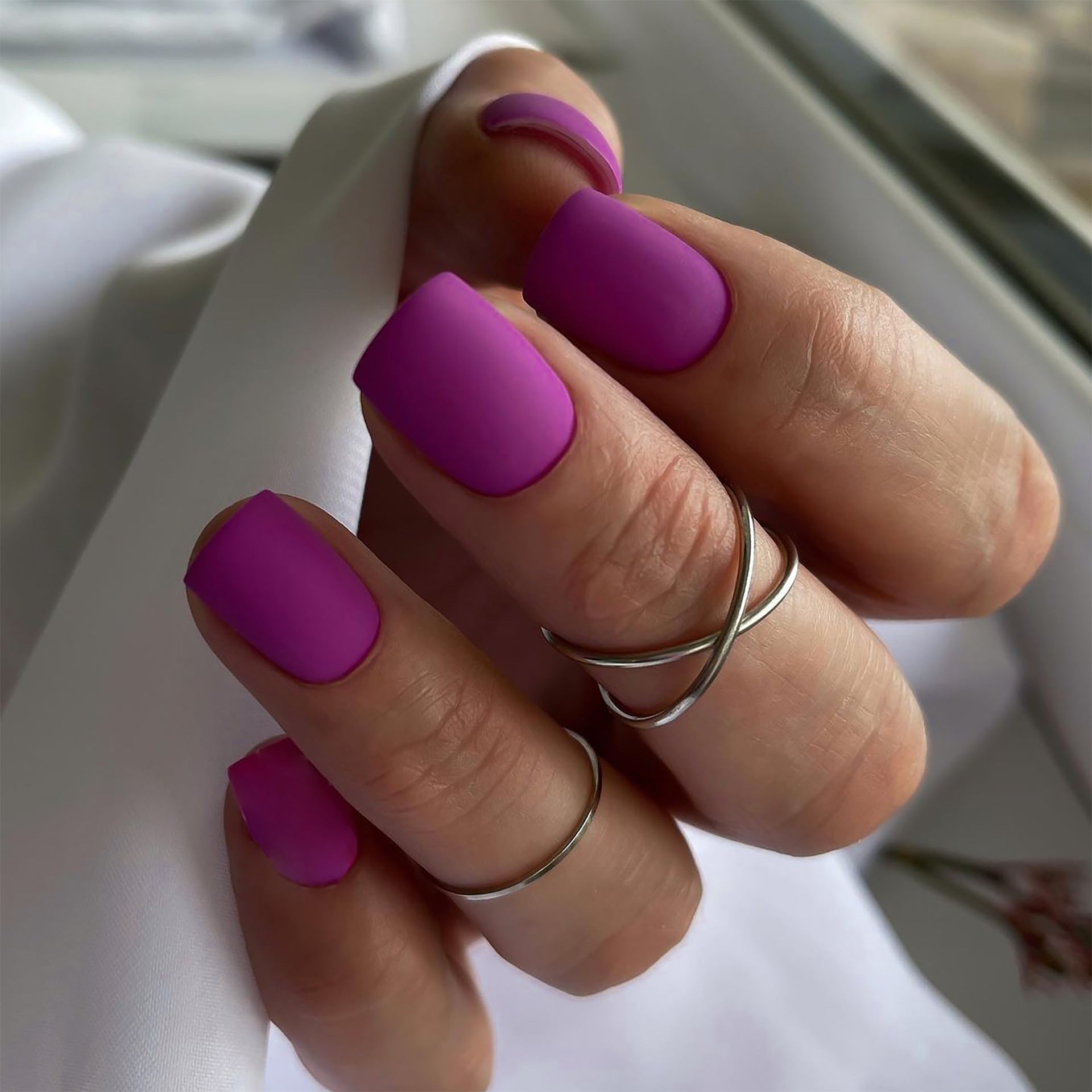 磨砂可拆式單色方形穿戴甲｜365nails