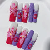 Bold Floral Ombre Sculpted Press On Nails