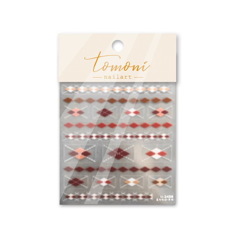 365nails: 아가일 다이아몬드 기하학 – 네일 아트 스티커