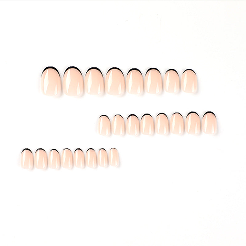 Wearing nail short black French wearable nail patch Wearing nail piece Nail piece Wearable finished nail