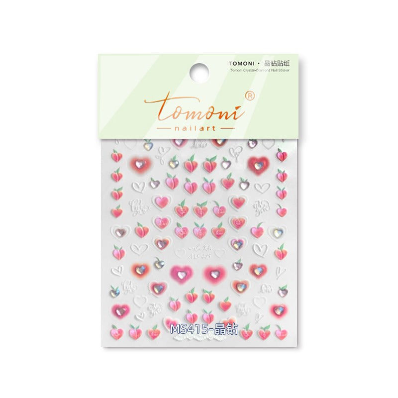 365nails: "holographic crystal heart layered set" – Nail Art Stickers