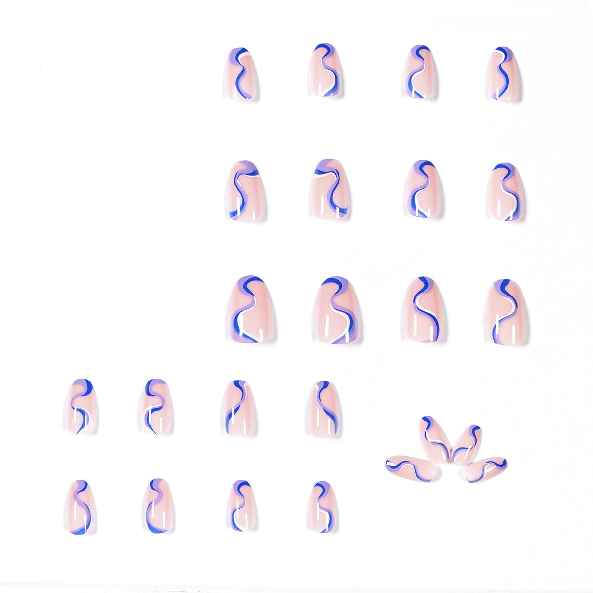 撞色線條感流行穿戴甲 可拆式甲片成品｜365nails