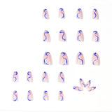 Linha de combinação de cores pop, sensação de pressão nas unhas, arte finalizada, unha postiça, remendo de unha, peça de unha removível｜365nails