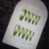 [Solid color] Minimalist wind TK popular ins wind monochrome ten fingers quicksand manual flow hemp press on nail