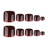 Burgundy press-on toenails - premium quality foot nail art