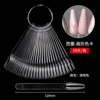 Nail Tips Nail polish practice fan color card, 50 transparent iron ring nail polish color plates in bags for  nail salons