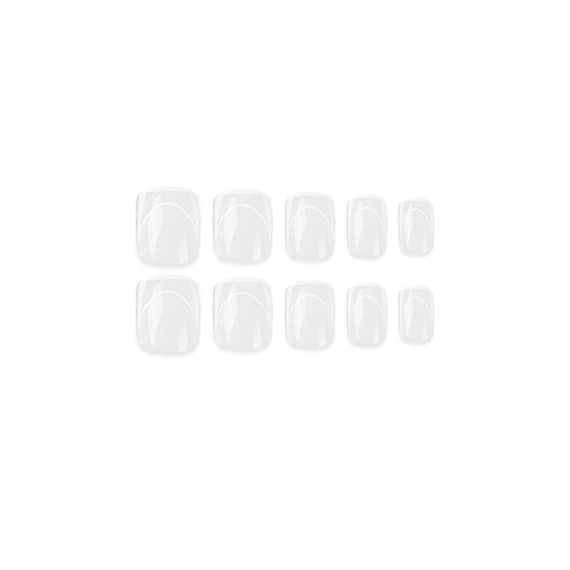 短款簡約白色法式穿戴甲貼（批發）｜365nails