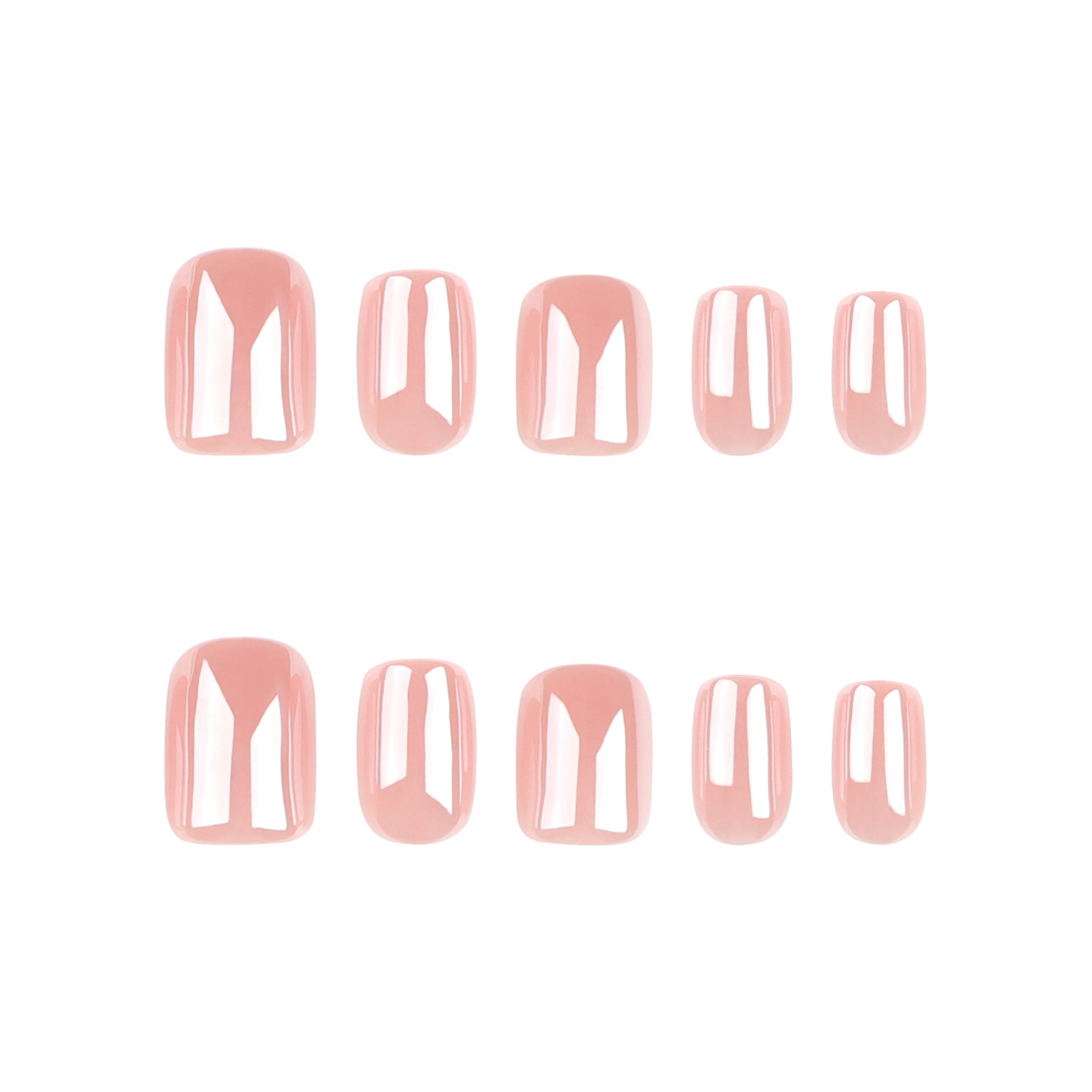 Pink solid color manicure short square  wholesale Internet celebrity explosion coated fake nails｜365nails