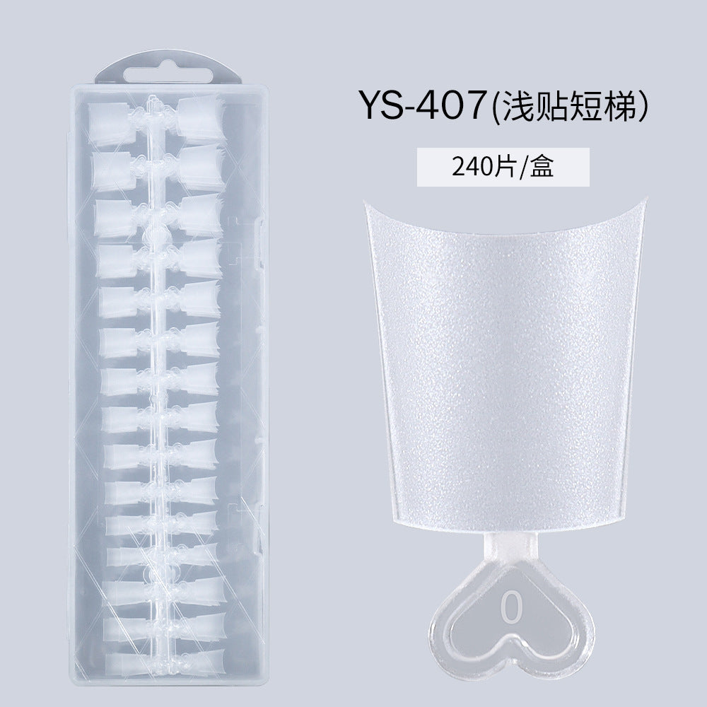 Nail Tips New French matte press on nails pads 240 pieces boxed fake nails short half stickers hand-worn nail pads