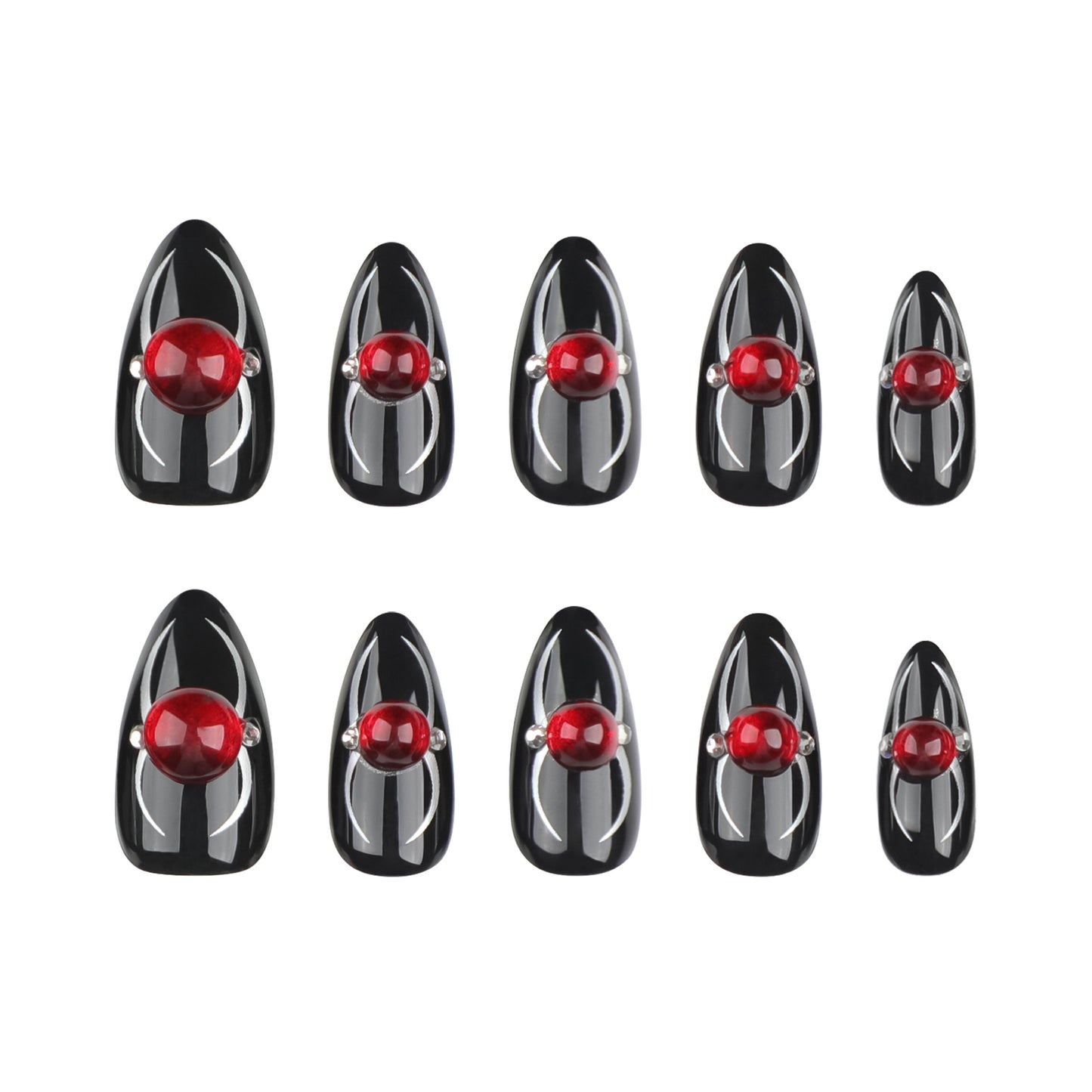 New Halloween wear armor   spider flash manicure short almond press on nails｜365nails