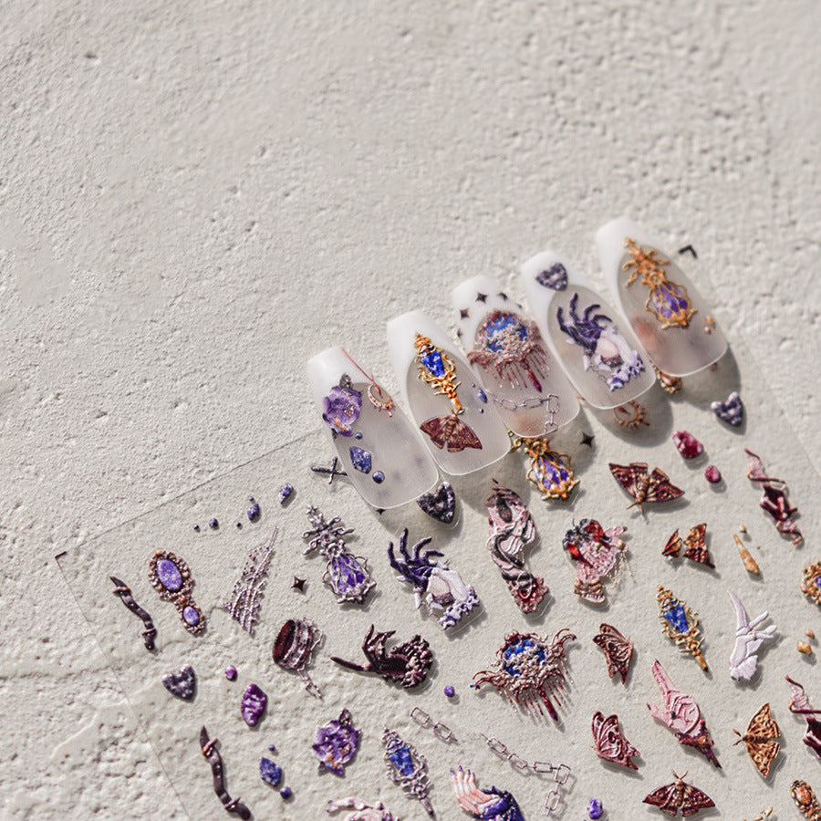 365nails: "Gothic Lolita Dark Fantasy Embossed" – Nail Art Stickers