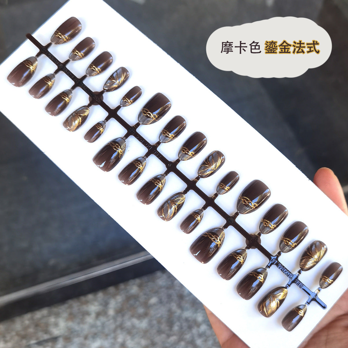 Midnight Bloom Collection: "Silver Orchid" – Medium Almond Press-On Nails