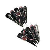 Unhas Premium Sweet and Cool Babes Devil's Eye Metal Angel Personality Dark extra longas Tip Wear | 365nails