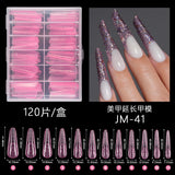 Nail Tips Crystal Nail Mold French Nail Art with Scale No Paper Holder Rapid Phototherapy 120 Pieces Extension Nail Pieces Wholesale Nail Film