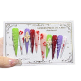 Colorful Floral Sculpted Art Statement Press On Nails