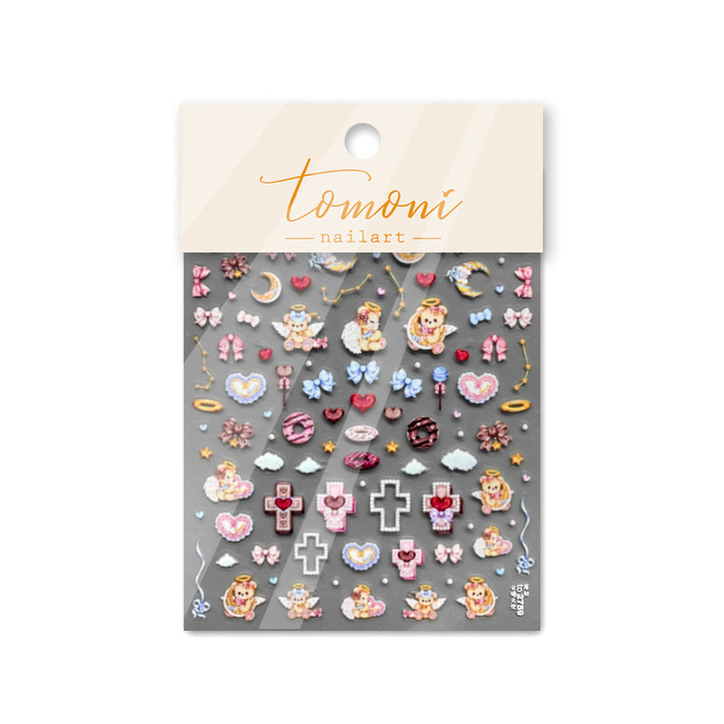 Angel Teddy & Sweet Lolita: "Celestial Angel Teddy" – 5D Embossed Nail Sticker