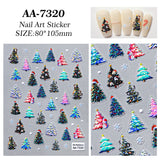 Original Christmas snowman manicure sticker 5D relief three-dimensional colored Christmas tree DIY nail sticker jewelry AA