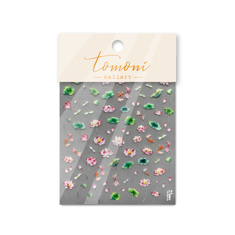 365nails: "Watercolor Lotus Pond" – nail art stickers