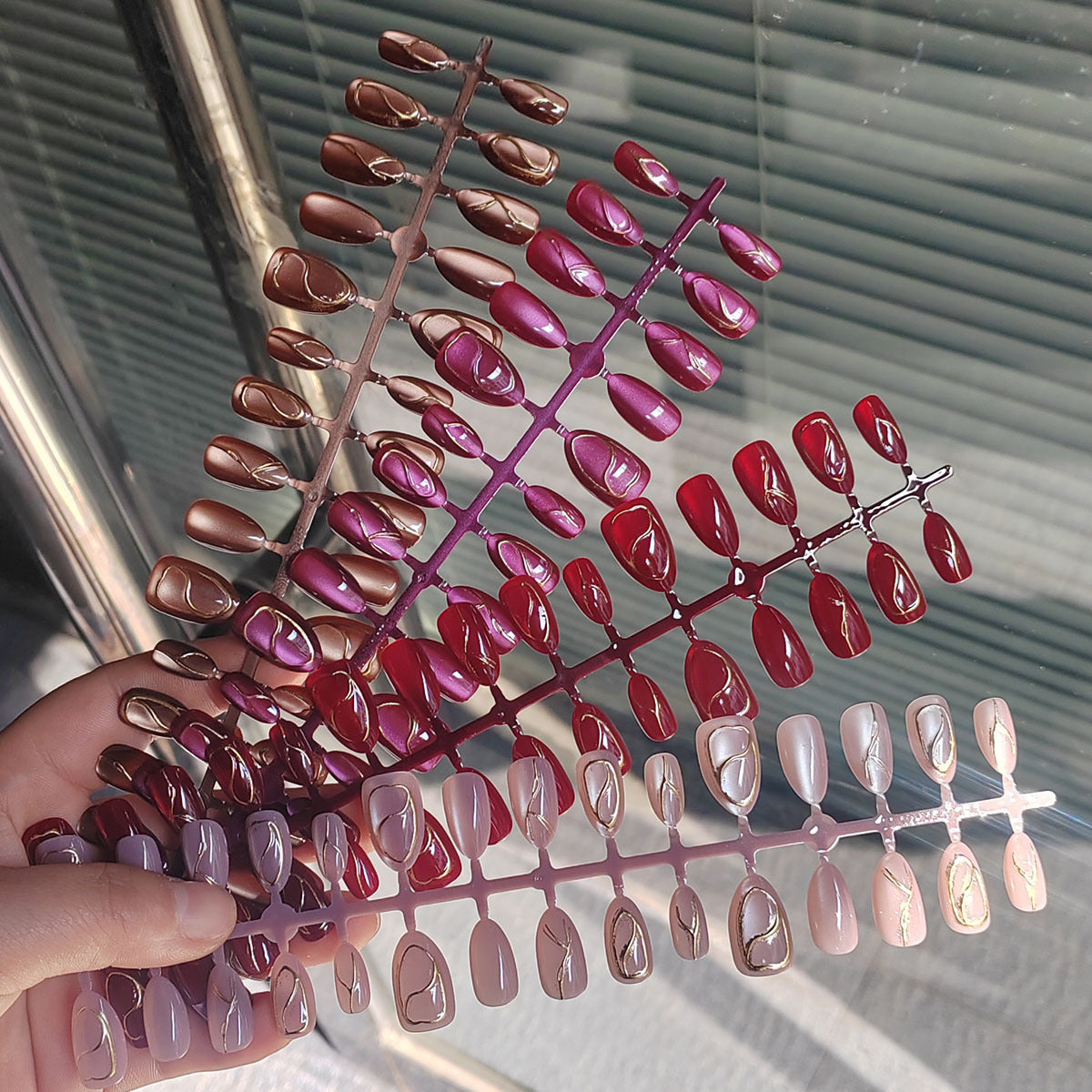 Ombré Essentials Collection: "Berry Ombré" – Medium Almond Press-On Nails