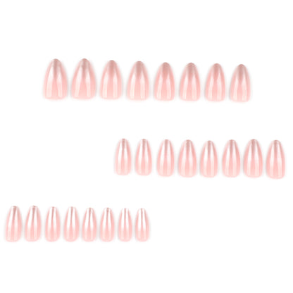 Pó perolado com mudança gradual para unhas, unhas postiças curtas amendoadas, peça de unha usável, mais vendida no atacado｜365nails