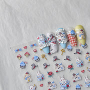 365nails: "오리엔탈 백합 & 격자무늬" – 네일 아트 스티커