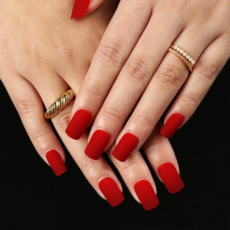 穿戴甲批發｜純色霧面長方形成品穿戴甲片｜365nails