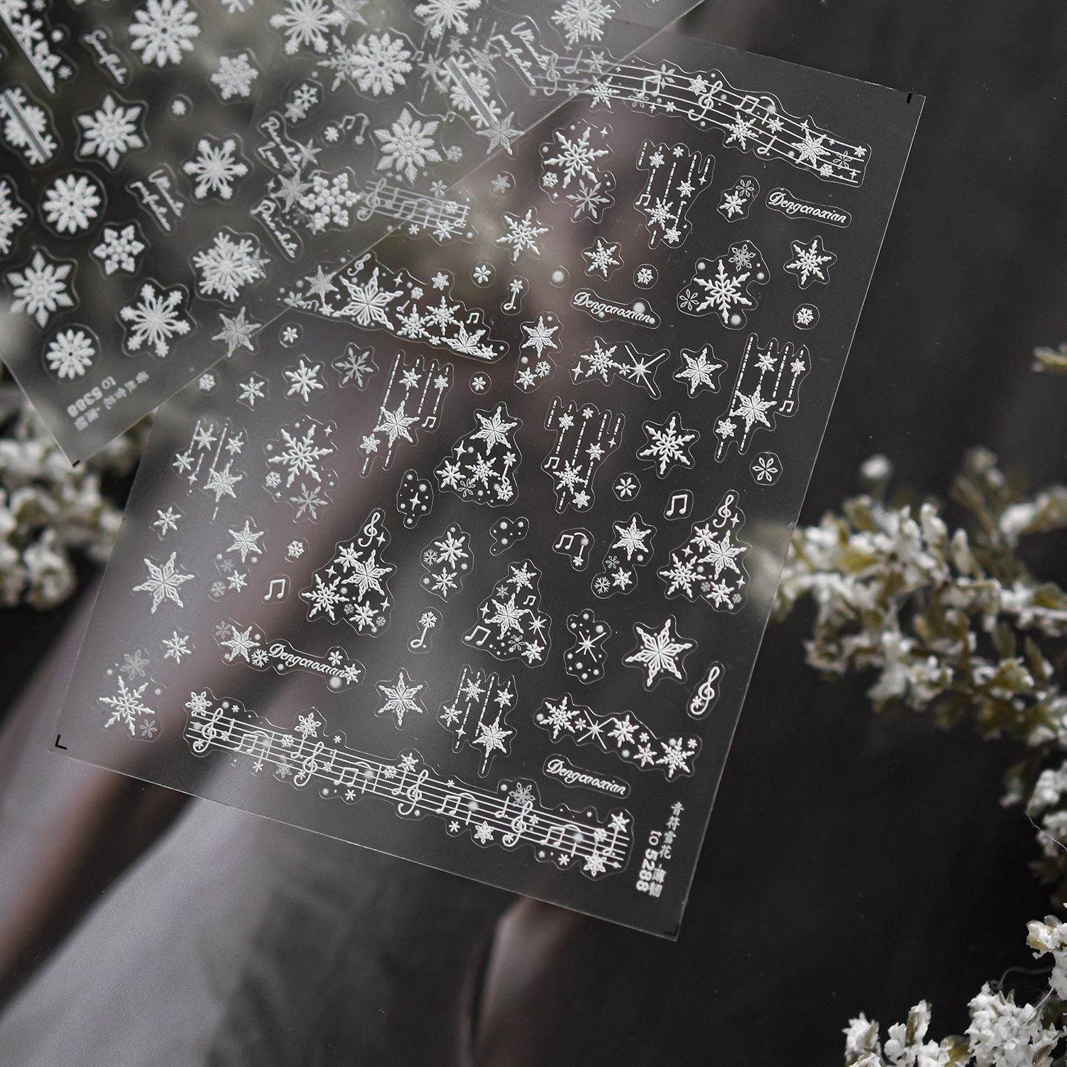 365nails: 雪花與音符浮雕套組 美甲貼紙
