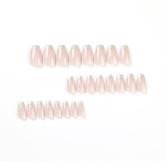 short ballet simple nail patch white edge French simple  wholesale finished nails｜365nails