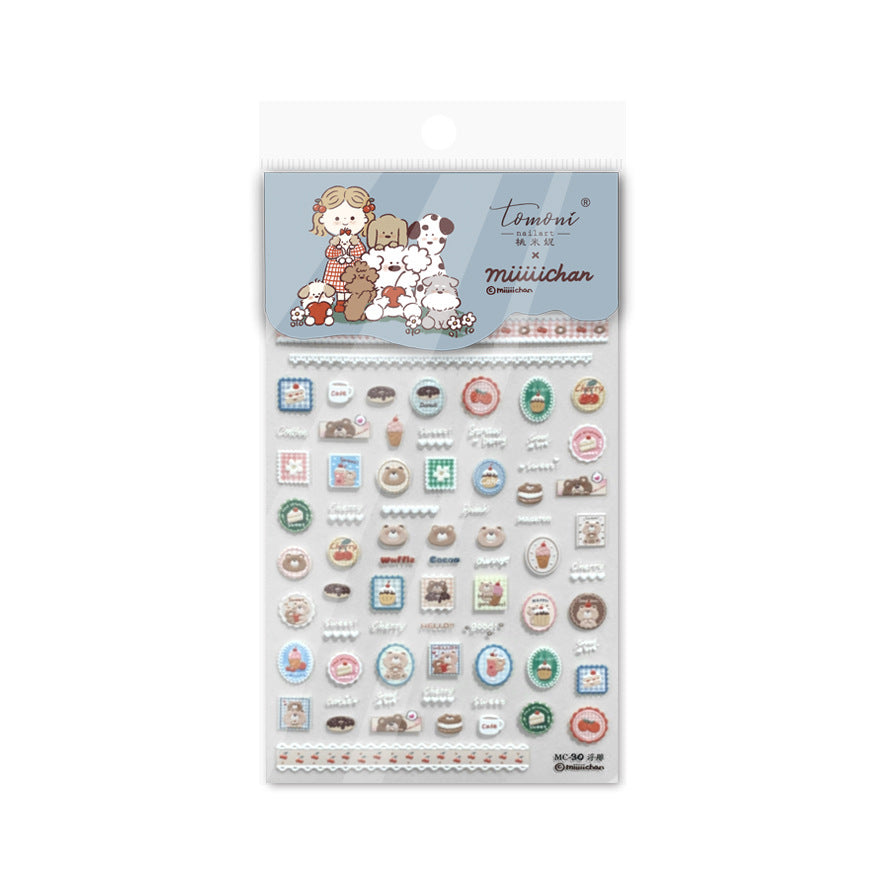 365nails: "miiiichan girl & dog stamp embossed set" – Nail Art Stickers